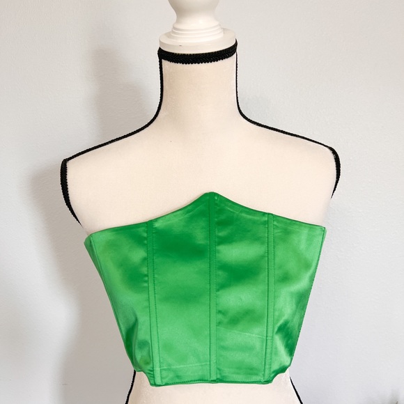 Heiress Beverly Hills Dresses Corset Slip crop top satin green - Picture 12 of 14